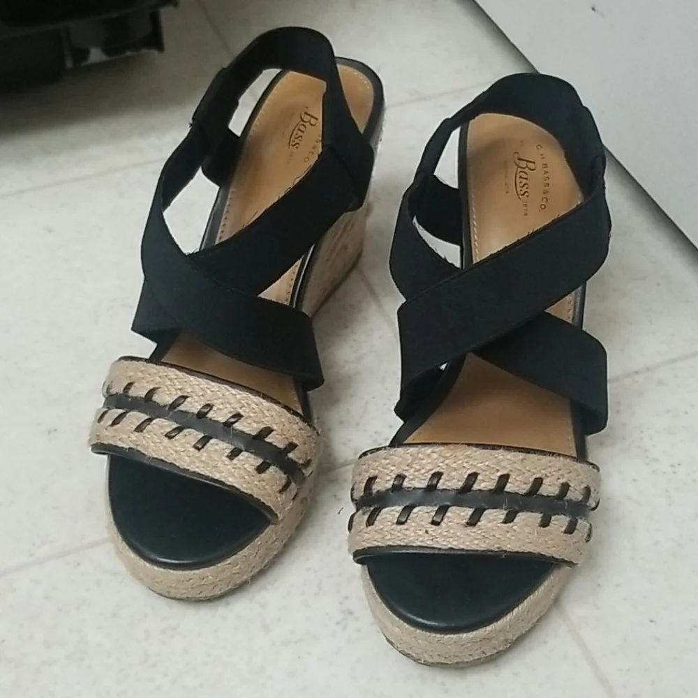 Woven espadrille wedges